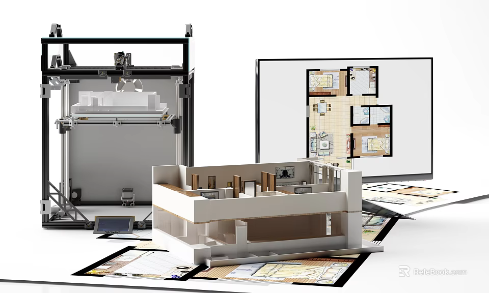 Advanced Commercial Equipment for 3D Architectural Model Design and Blueprint Layout 3d model 