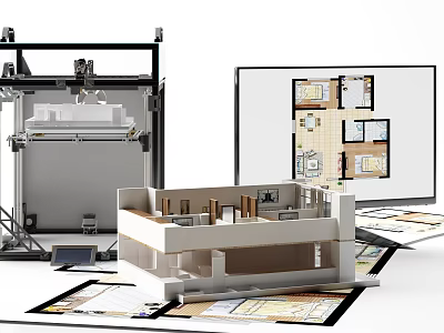 Advanced Commercial Equipment for 3D Architectural Model Design and Blueprint Layout 3d model