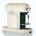 Cream Colored Retro Modern Espresso Coffee Machine with Classic Controls and Lever 3d model