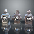 Three Vintage Metal Lanterns With Classic Design And Reflective Bases