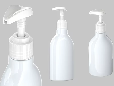 White Bathroom Accessories Dispenser Pump Bottles With Modern Design For Bathroom Use 3d model