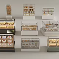Bakery Shelf Sweet Shop Shelf Bakery Display Cabinet Sweet Shop Display Cabinet 3d model