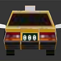 Yellow Pixel Art Taxi Car With Roof Sign And Body Lettering