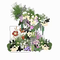 Artistic Floral Display Featuring Various Colorful Flowers Greenery And Three Dimensional Design