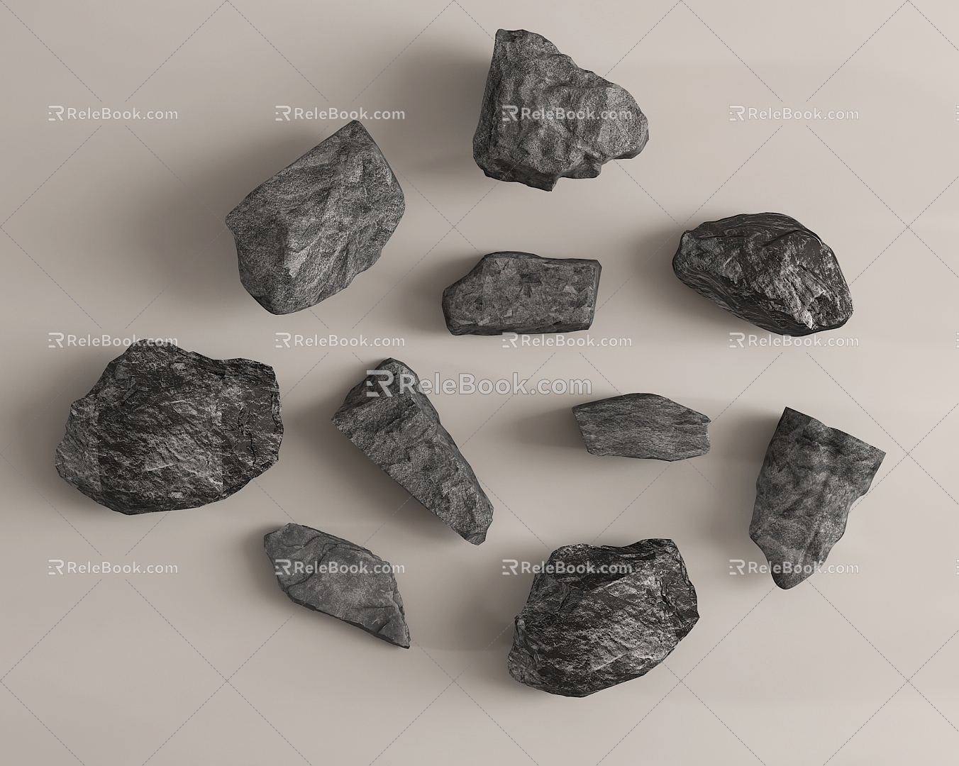 Landscape stone stone block 3d model