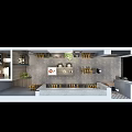 Professional Attire Clothing Store With Hanging Suits Display Area And Interior Plants