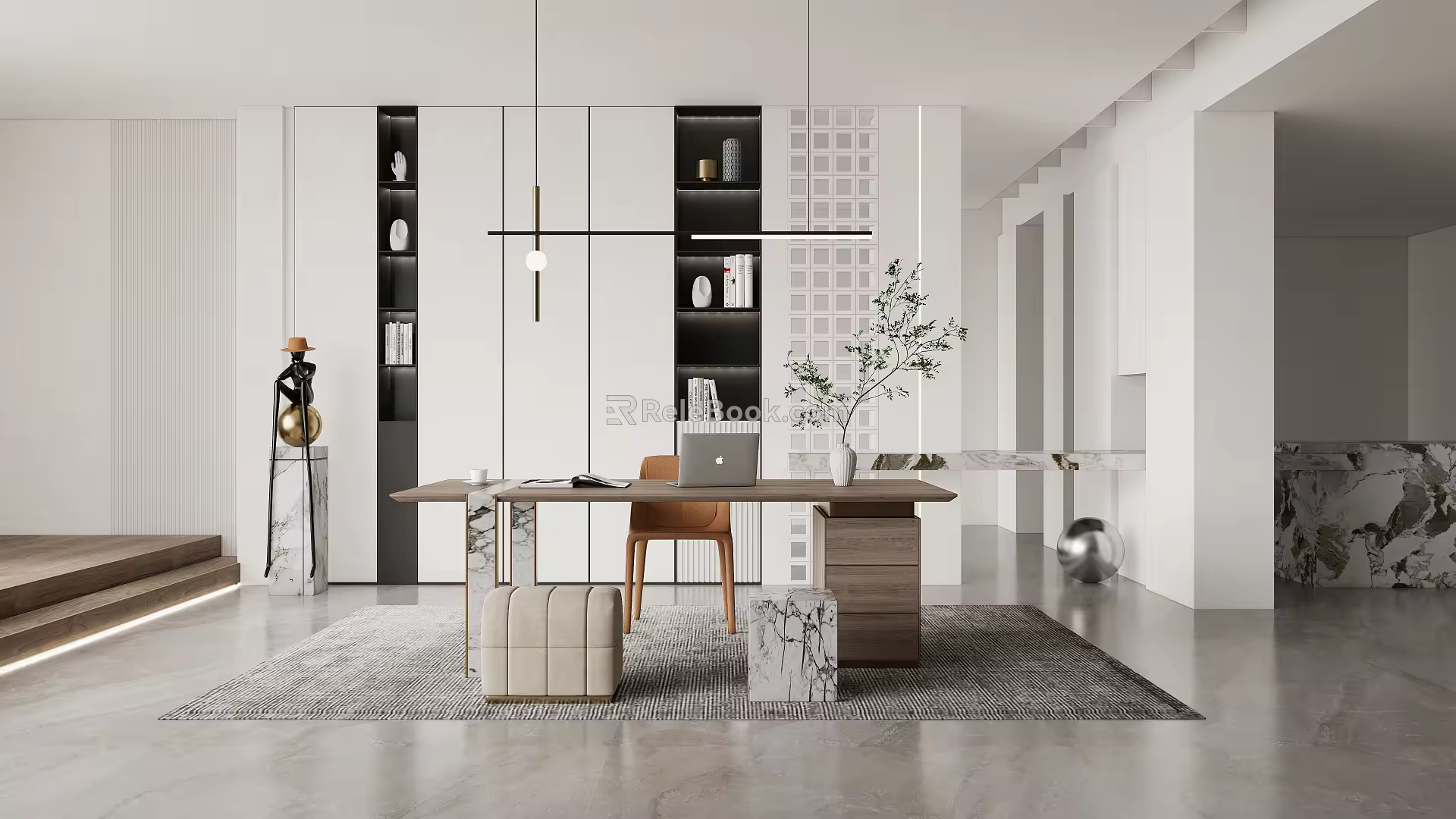 Modern study 3d model
