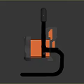 Portable LED Lighting Combination With Black Handle Orange Housing And Stable Stand