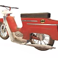 Red Retro Style Motorcycle With Classic Body And Seat Design