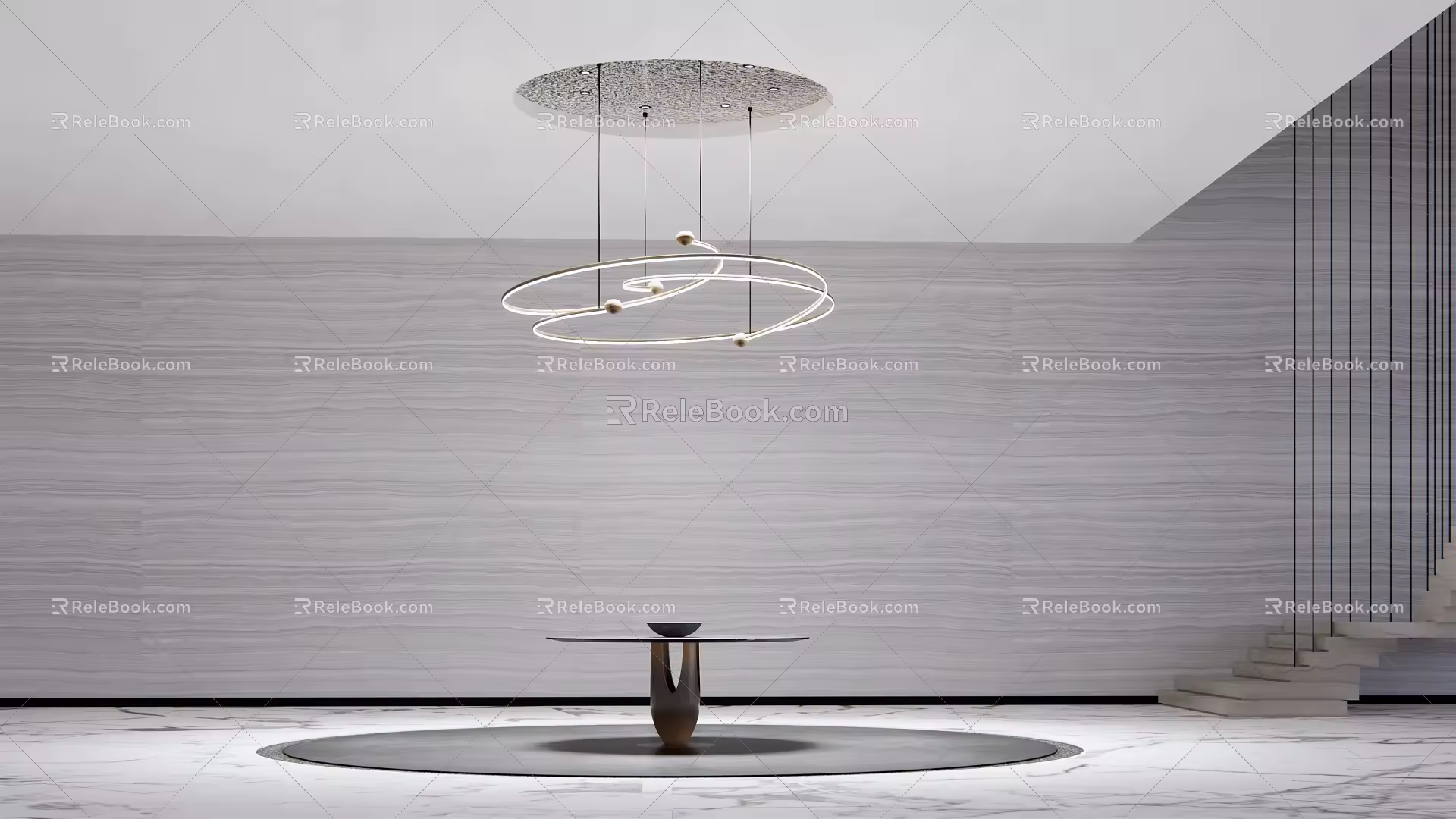 Modern chandelier lantern end view table 3d model