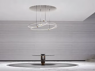 Modern chandelier lantern end view table 3d model