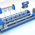 Modern Blue Industrial Equipment With Conveyor System And Control Panel 3d model