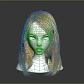 Human Head Mannequin With Long Blonde Hair And Detailed Facial Features