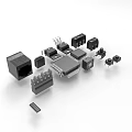 Essential Industrial Equipment Electronic Components Featuring Black Connectors Heat Sinks And Chips
