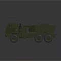 Olive Green Military Truck With Six Wheeled Cargo Bed And Antenna Structure