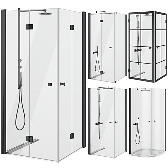 Modern Shower Room Glass Shower 3d model