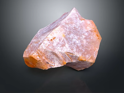 Raw Stone Sculpture Carving Material With Orange Pink Hues And Natural Texture 3d model