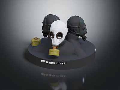 Fire Safety Equipment Including GP3 Dry Gas Mask For Emergency Protection 3d model