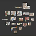 Colorful 3D Room Layout Models With Various Interior Designs And Structures