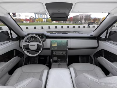 Modern Car Interior Cockpit with Steering Wheel Dashboard Center Console and Leather Seats 3d model