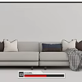 Modern double sofa multiplayer sofa 3d model