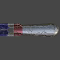 Silver Bomb With Blue Red White Tail Fins And Mock Up Text