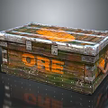 Sturdy Vintage Wooden Crate With ORE Lettering And Metal Reinforcements
