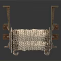 Multiple Metal Rope Winding Reels With White Cord And Sturdy Stands