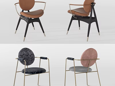 Modern Leisure Chairs with Multiple Colors Leather Fabric Upholstery and Metal Wooden Frame 3d model
