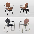 Modern Leisure Chairs with Multiple Colors Leather Fabric Upholstery and Metal Wooden Frame