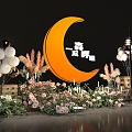 Modern Moon Beauty Plant Balloon Camping Atmosphere Flowers 3d model