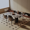 Modern table combination 3d model