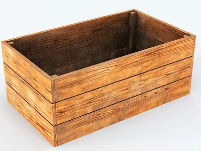 Rustic Wooden Storage Cabinet With Open Design And Natural Wood Grain 3d model