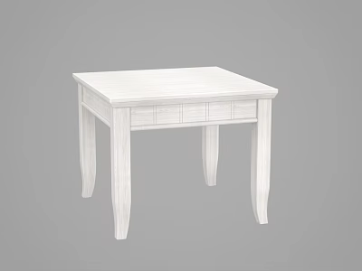 White Square Wooden Coffee Table With Simple Design And Sturdy Legs 3d model