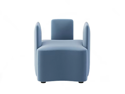 Light Blue Modern Upholstered Single Sofa with Stylish Armrest Design for Living Room 3d model