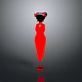 Elegant Red Dress for Women with Matching Hair Accessories and Shoes