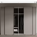 Modern Sliding Door Wardrobe With Hanging Rods Shelves And Neutral Design