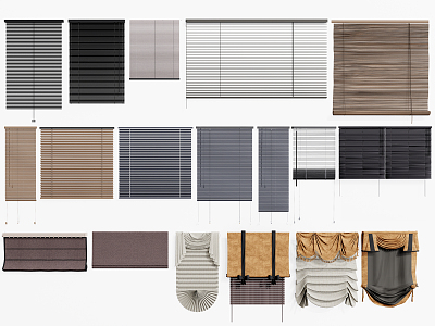 Modern venetian blinds venetian blinds combination sunshade Roman blinds bamboo blinds model