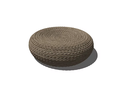 Woven Round Brown Cushion for Home Seating and Decorative Use 3d model
