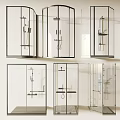 Modern Shower Heads In Glass Enclosures With Multiple Styles And Metal Frames