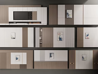 Modern background wall corridor wall TV wall 3d model