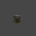 abandoned rusty steam locomotive 3d model