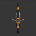 Orange Off Road Motorcycle With Modern Futuristic Design Large Tires And Black Accents