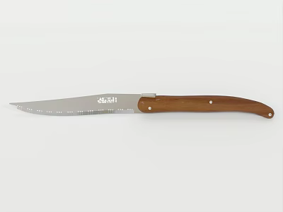 de Buyer Kitchen Knife With Wooden Handle And Stainless Steel Sharp Blade 3d model