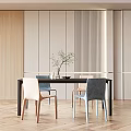 Modern Dining Table and Chair Combination 3d model