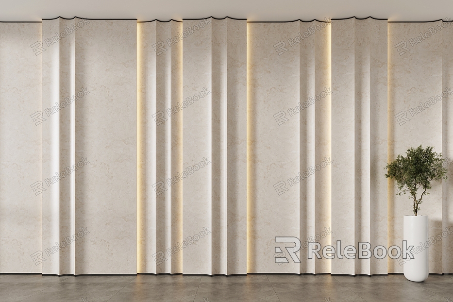 New Chinese Style End Screen Entrance Marble Shape Background Wall model