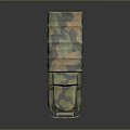 Military Truck with Camouflage Paint Canvas Covered Cargo Bed and Multiple Wheels