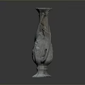 Intricate Sculptural Carving Silver Vase With Detailed Floral Engravings Ornate Handles And Decorative Base