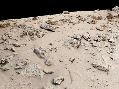 Lunar Surface With Rocky Terrain Scattered Rocks And Sandy Ground Tracks 3d model