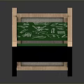Wooden Easel With Green Drawing Board And Hand Drawn Computer Related Icons